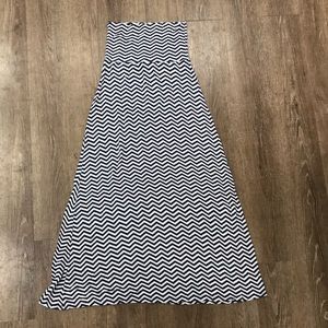 Navy blue and white chevron maxi shirt